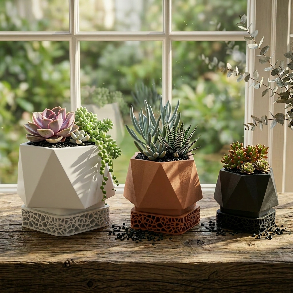 3D Printed Stone Texture Planter