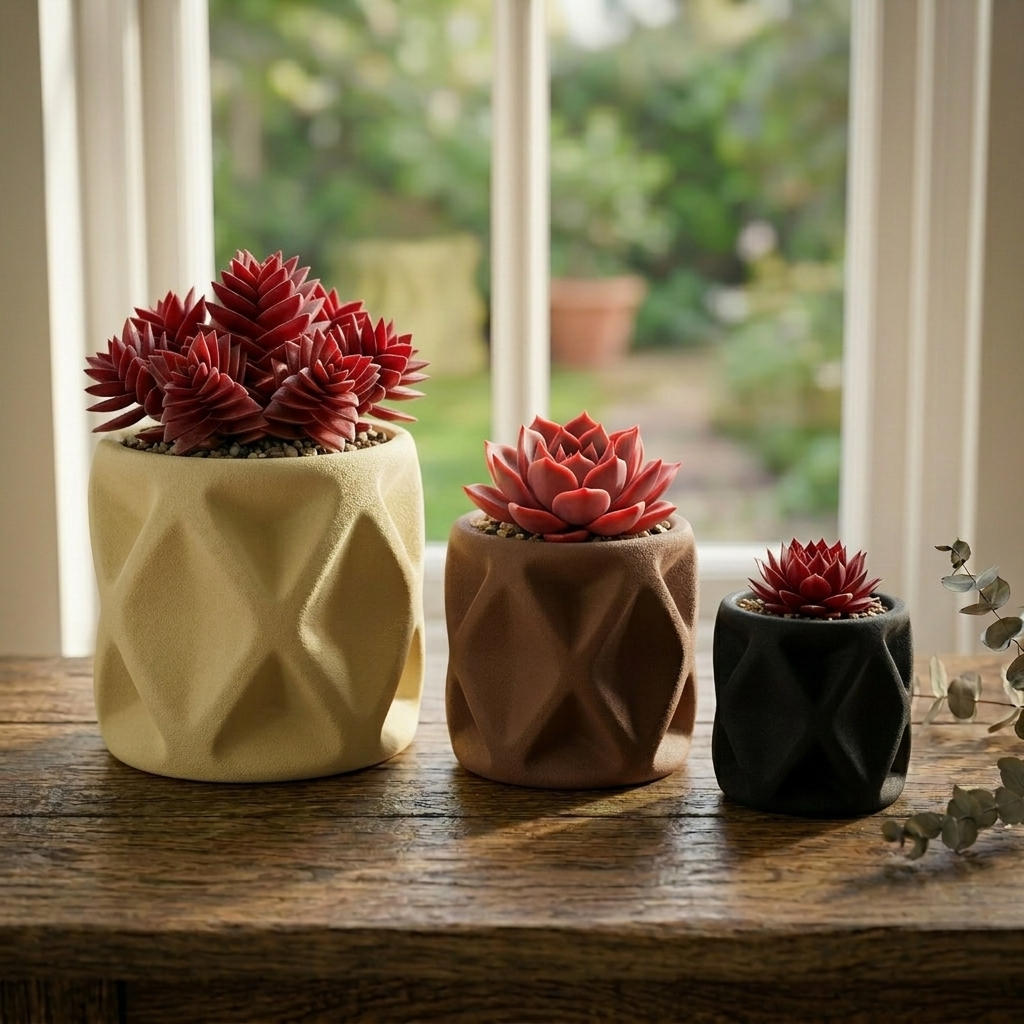 Studded Square 3D Printed Planter