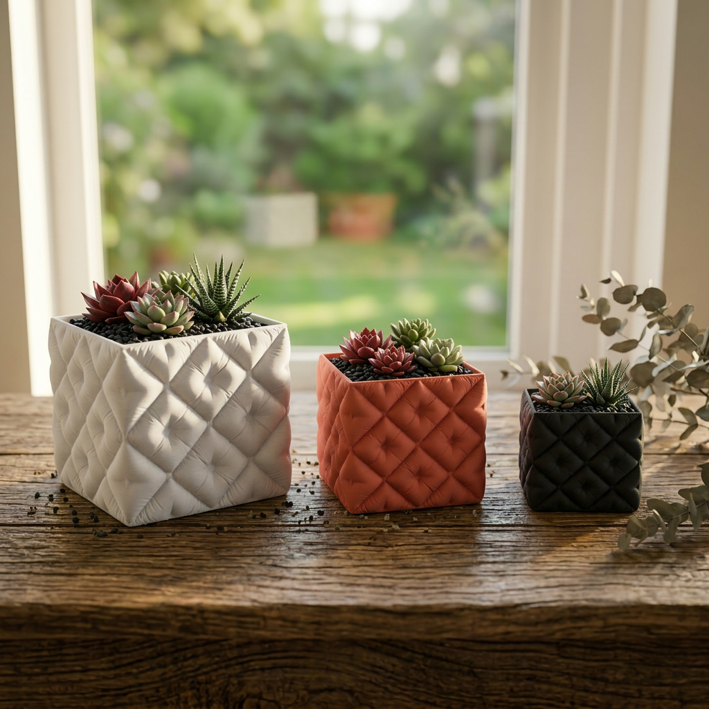 3D Printed Wave Succulent Planter