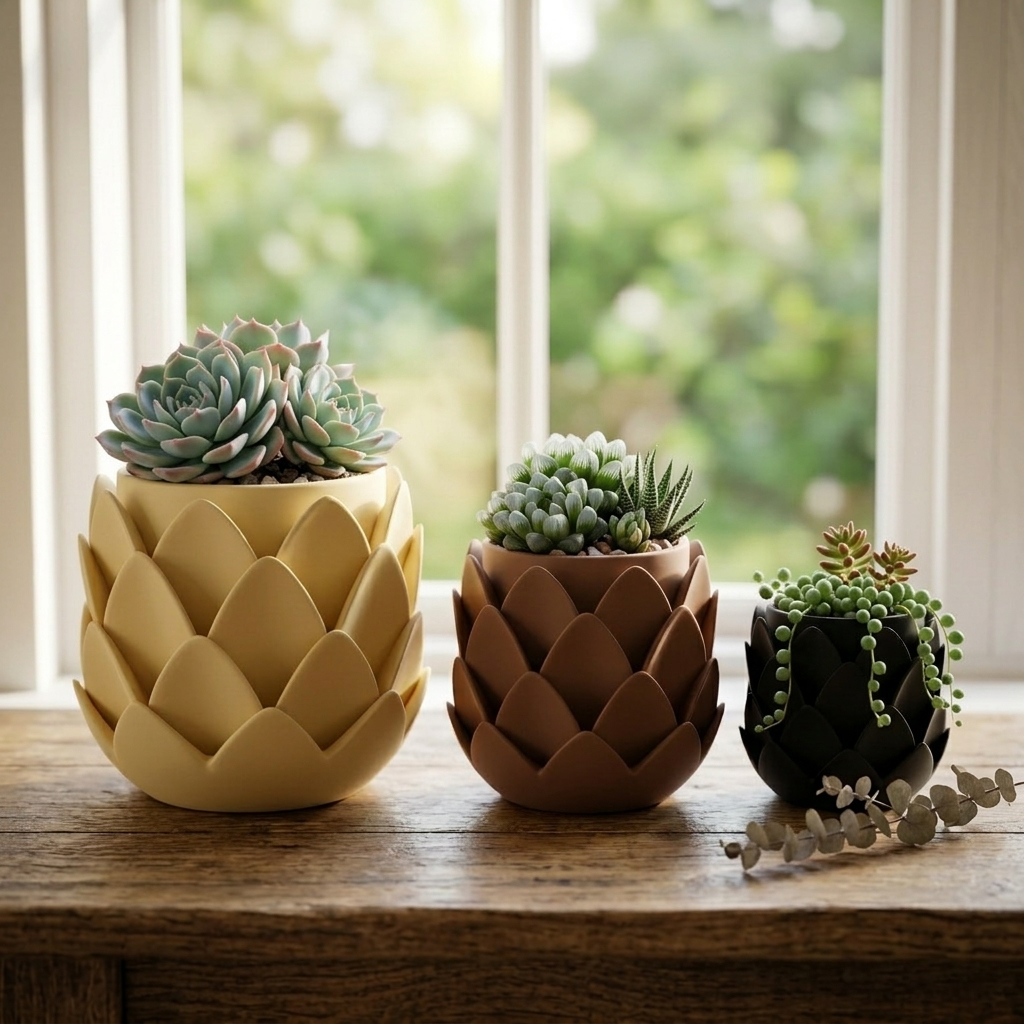 Organic Bark Textured Planter