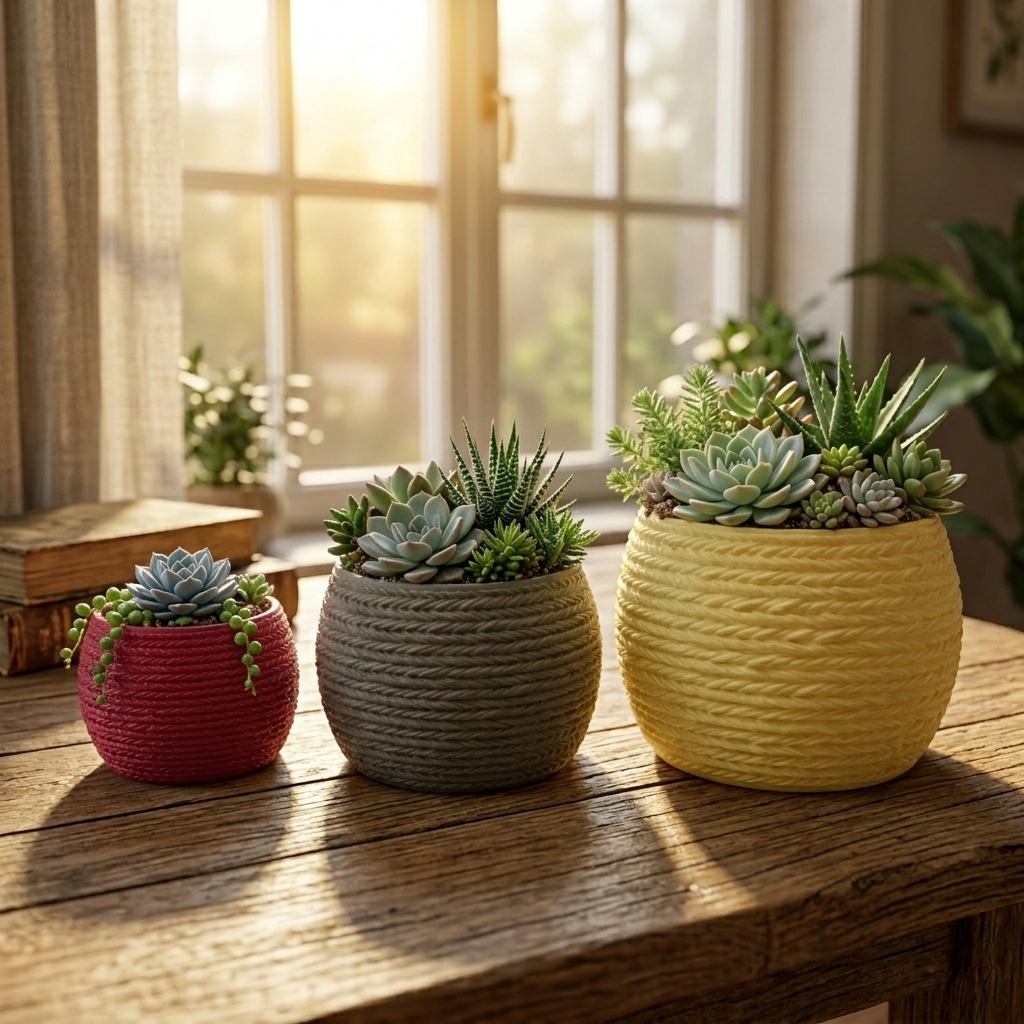 Spiral Wave Succulent Pot