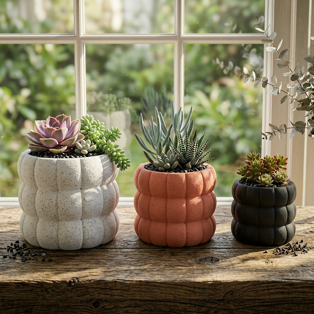 3D Printed Leaf Vein Succulent Planter